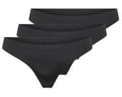 ONLY 3 PACK - dámske tangá ONLT RACY 15211630 Black (Veľkosť XL)