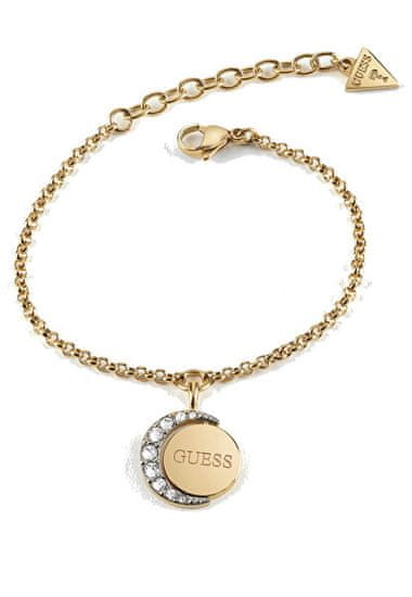 Guess Pozlátený náramok s kryštálmi Moon Phases JUBB01198JWYG