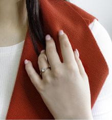 Beneto Elegantný strieborný prsteň s čírym zirkónom AGG367 (Obvod 54 mm)