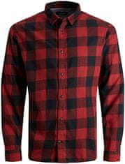 Jack&Jones Pánska košeľa JJEGINGHAM Slim Fit 12181602 Brick Red (Veľkosť S)