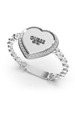 Guess Nápaditý oceľový prsteň so srdiečkom Fine Heart JUBR01429JWRH (Obvod 52 mm)