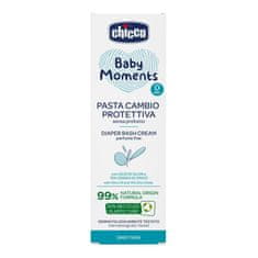 Chicco Krém na detský zadoček Baby Moments bez parfému s 99% prírodných zložiek 100ml, 0m+