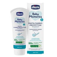 Chicco Krém na detský zadoček Baby Moments bez parfému s 99% prírodných zložiek 100ml, 0m+