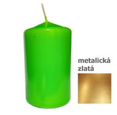 PS Sviečka valcová 6x10cm metalická zlatá