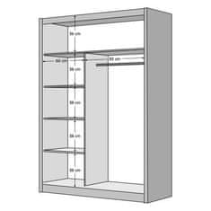 KONDELA Skriňa s posuvnými dverami biela 150x215 MADRYT