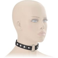 XSARA Sexy choker obojek bdsm s cvočky ekologická kůže - 77170295