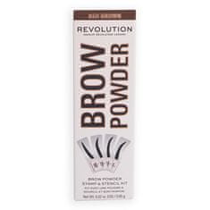 Makeup Revolution Púder na obočie so šablónou (Brow Powder Stamp & Stencil Kit) 0,65 g (Odtieň Ash Brown)