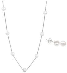 JwL Luxury Pearls Zvýhodnená perlová súprava šperkov JL0026 a JL0355 (náhrdelník, náušnice)