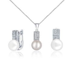 JwL Luxury Pearls Zvýhodnená perlová súprava šperkov JL0644 a JL0645 (náhrdelník, náušnice)