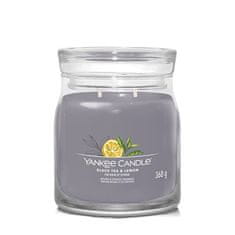 Yankee Candle Aromatická sviečka Signature sklo stredná Black Tea & Lemon 368 g