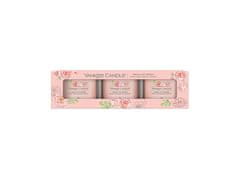 Yankee Candle Súprava votívnych sviečok v skle Fresh Cut Rose s 3 x 37 g