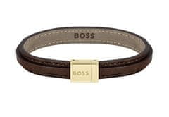 Hugo Boss Hnedý kožený náramok pre mužov Grover 1580329 (Dĺžka 17,5 cm)