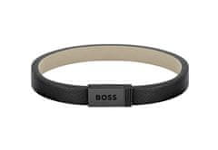 Hugo Boss Moderný čierny kožený náramok Jace 1580337 (Dĺžka 17,5 cm)