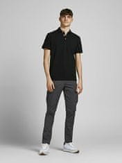 Jack&Jones Pánske polo triko JJEPAULOS Slim Fit 12136668 Black (Veľkosť XL)