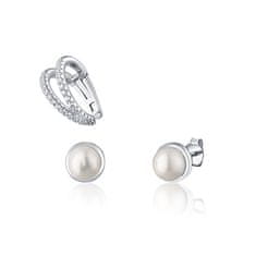 JwL Luxury Pearls Moderný set pozlátených náušníc (1x záušnice, 2x kôstková náušnice) JL0808