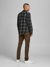 Jack&Jones Pánska košeľa JJEGINGHAM Slim Fit 12181602 Dusty Olive (Veľkosť M)