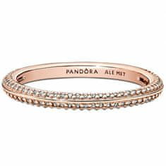 Pandora Trblietavý pozlátený prsteň Rose Me 189679C01 (Obvod 50 mm)