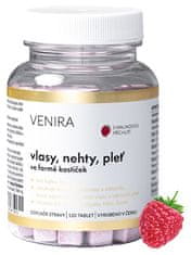 Venira Kocky pre vlasy, nechty a pleť s príchuťou malina 60 denná kôra 120 kapsúl