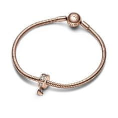 Pandora Bronzová klipová korálka Rose Zavesené srdce 782253C01