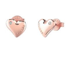 Guess Krásne bronzové náušnice kôstky Fluid Hearts JUBE02303JWRGT/U