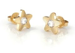 Guess Nežné pozlátené náušnice so zirkónmi Studs Party JUBE02167JWYGT/U