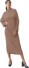 Vero Moda Dámske šaty VMWIELD Slim Fit 10296782 Brown Lentil (Veľkosť XS)