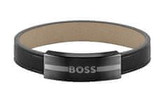 Hugo Boss Fashion kožený čierny náramok 1580490 (Dĺžka 19 cm)