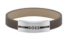 Hugo Boss Fashion kožený hnedý náramok 1580496 (Dĺžka 19 cm)