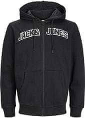 Jack&Jones Pánska mikina JJROUX Regular Fit 12241567 Black (Veľkosť S)