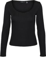 Vero Moda Dámske tričko VMGEMMA Regular Fit 10298842 Black (Veľkosť L)