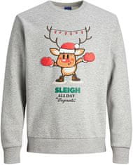 Jack&Jones Pánska mikina JORXMAS Standard Fit 12247523 Light Grey Melange (Veľkosť XL)