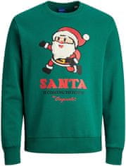 Jack&Jones Pánska mikina JORXMAS Standard Fit 12247523 Alpine Green (Veľkosť XL)