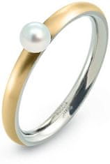 Boccia Titanium Pozlátený titánový prsteň s perličkou 0145-02 (Obvod 56 mm)