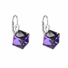 Evolution Group Štýlové náušnice s kryštálmi Swarovski 31028.5 heliotrope