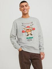 Jack&Jones Pánska mikina JORXMAS Standard Fit 12247523 Light Grey Melange (Veľkosť XL)