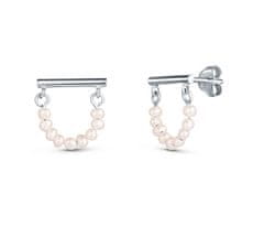 JwL Luxury Pearls Minimalistické strieborné náušnice s pravými perlami JL0830