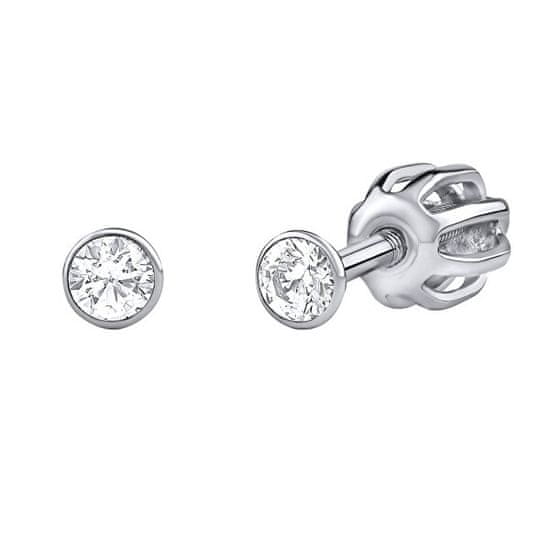 Silvego Strieborné náušnice kôstky so Swarovski Zirconia 2,5 mm SILVEGO706025W (skrutka)