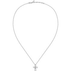 Morellato Nadčasový strieborný náhrdelník Kríž so zirkónmi SATT12