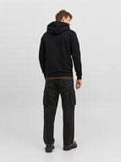 Jack&Jones Pánska mikina JJEBRADLEY Relaxed Fit 12249342 Black (Veľkosť S)