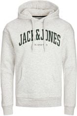 Jack&Jones Pánska mikina JJEJOSH Relaxed Fit 12236513 White Melange (Veľkosť L)