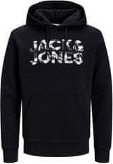 Jack&Jones Pánska mikina JJEJEFF Stan dard Fit 12250682 Black (Veľkosť S)