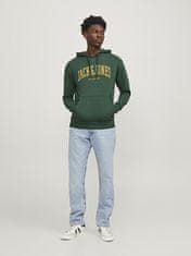 Jack&Jones Pánska mikina JJEJOSH Relaxed Fit 12236513 Dark Green (Veľkosť XXL)