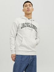 Jack&Jones Pánska mikina JJEJOSH Relaxed Fit 12236513 White Melange (Veľkosť L)