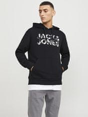 Jack&Jones Pánska mikina JJEJEFF Stan dard Fit 12250682 Black (Veľkosť S)