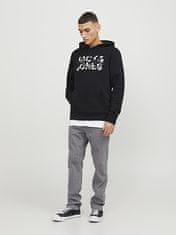 Jack&Jones Pánska mikina JJEJEFF Stan dard Fit 12250682 Black (Veľkosť S)