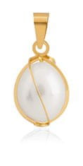 Brilio Elegantný prívesok zo žltého zlata s perlou 14/621.651P