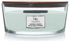 Woodwick Vonná sviečka loď Sagewood & Seagrass Elipsa 453,6 g