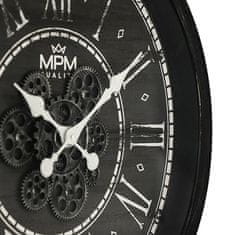 MPM QUALITY Designové plastové hodiny s ozubeným soukolím Vintage Timekeeper E01.4326.90