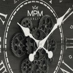 MPM QUALITY Designové plastové hodiny s ozubeným soukolím Vintage Timekeeper E01.4326.90