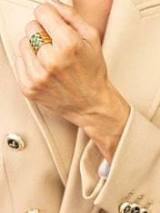 Emily Westwood Otvorený pozlátený prsteň s malachitom Marley EWR23060G
